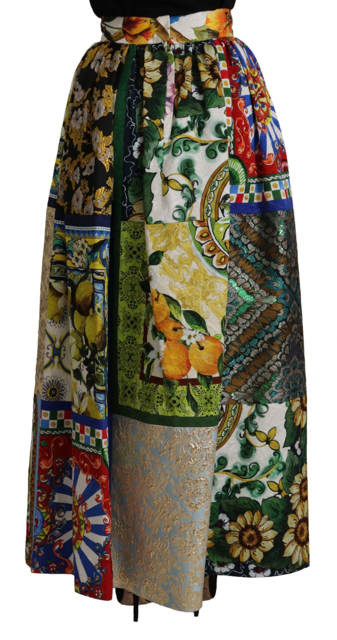 Jupe longue taille haute Dolce & Gabbana à motifs siciliens