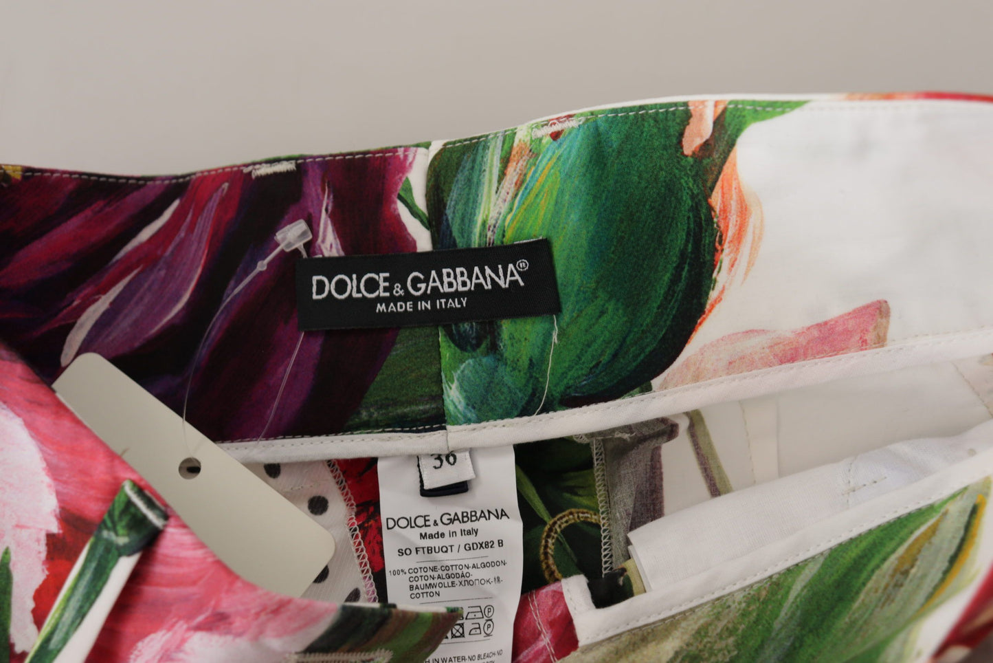 Short taille haute à fleurs multicolores en majolique Dolce & Gabbana