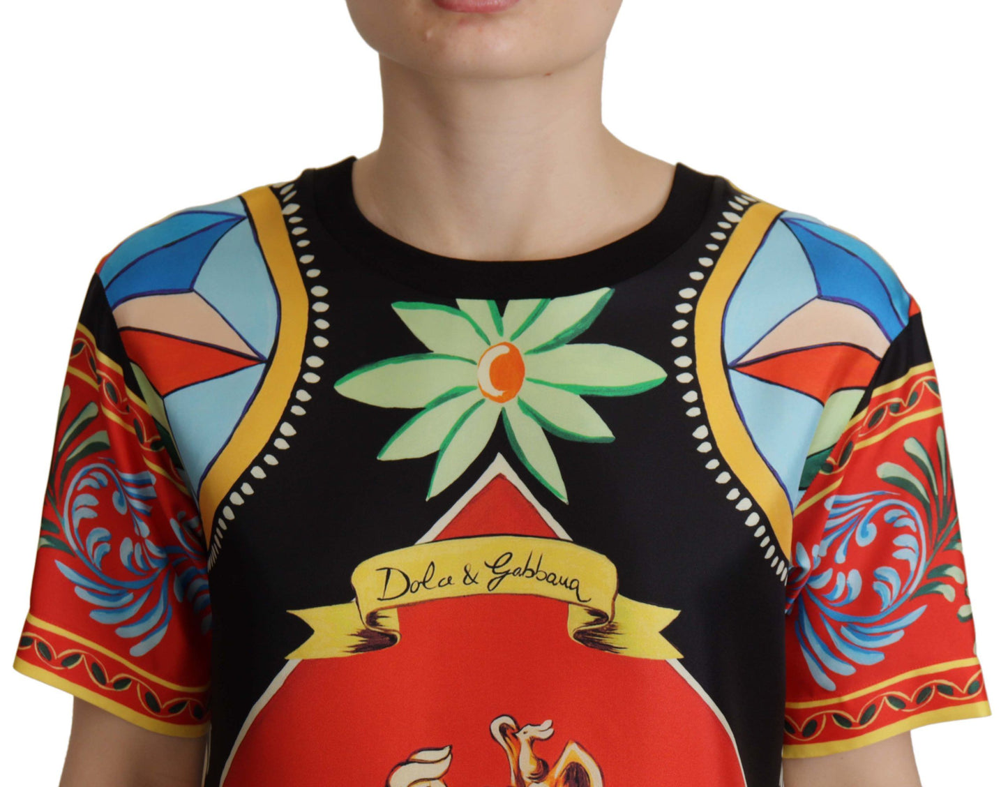 Haut en soie multicolore glamour Dolce & Gabbana