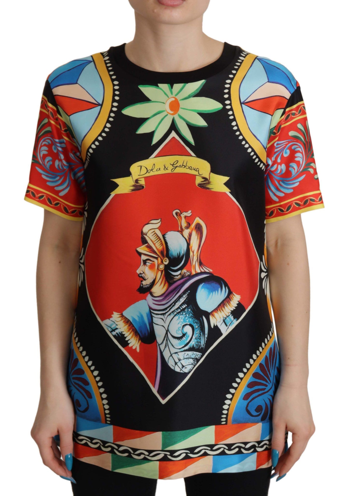 Haut en soie multicolore glamour Dolce & Gabbana