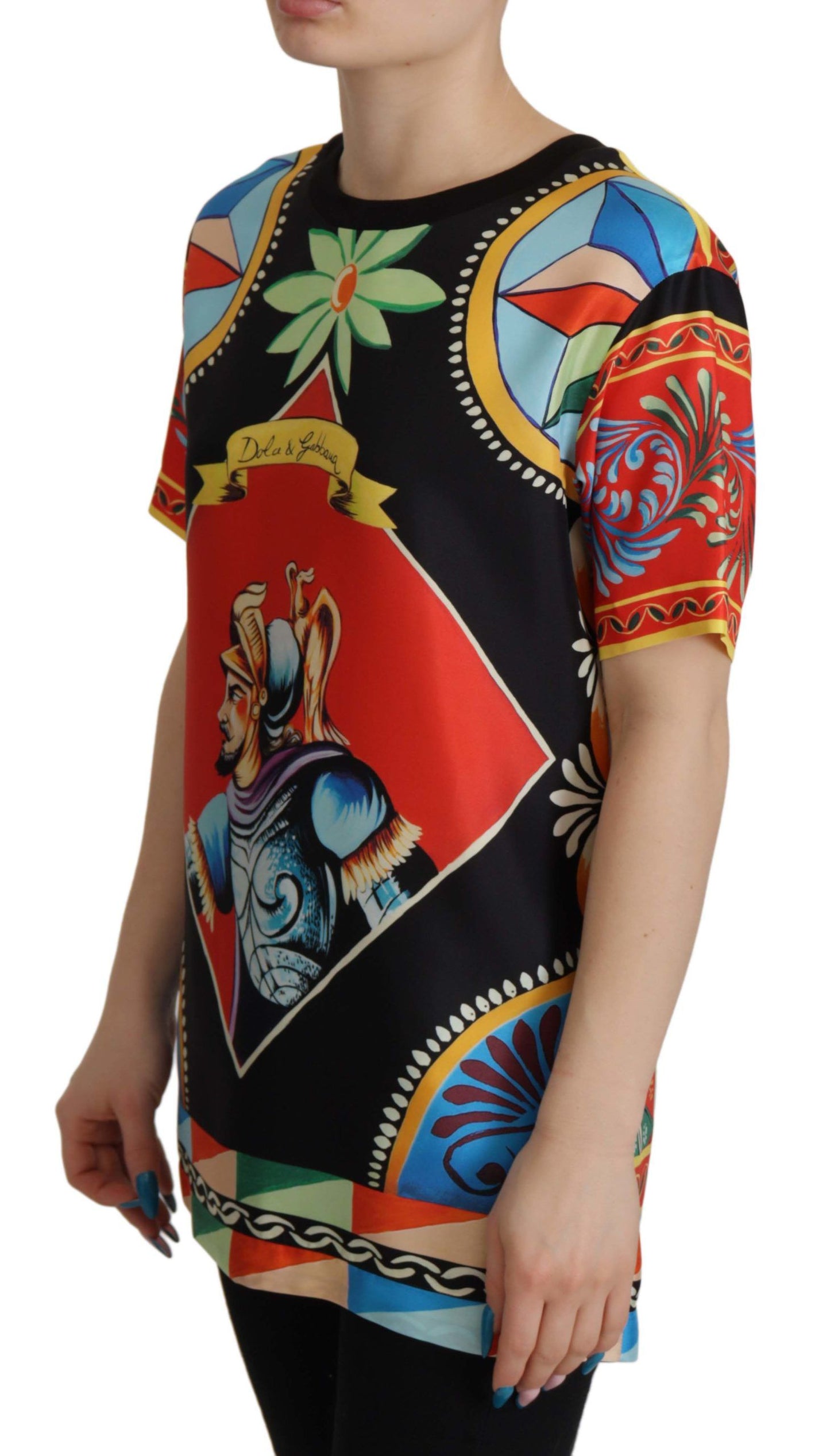 Haut en soie multicolore glamour Dolce & Gabbana