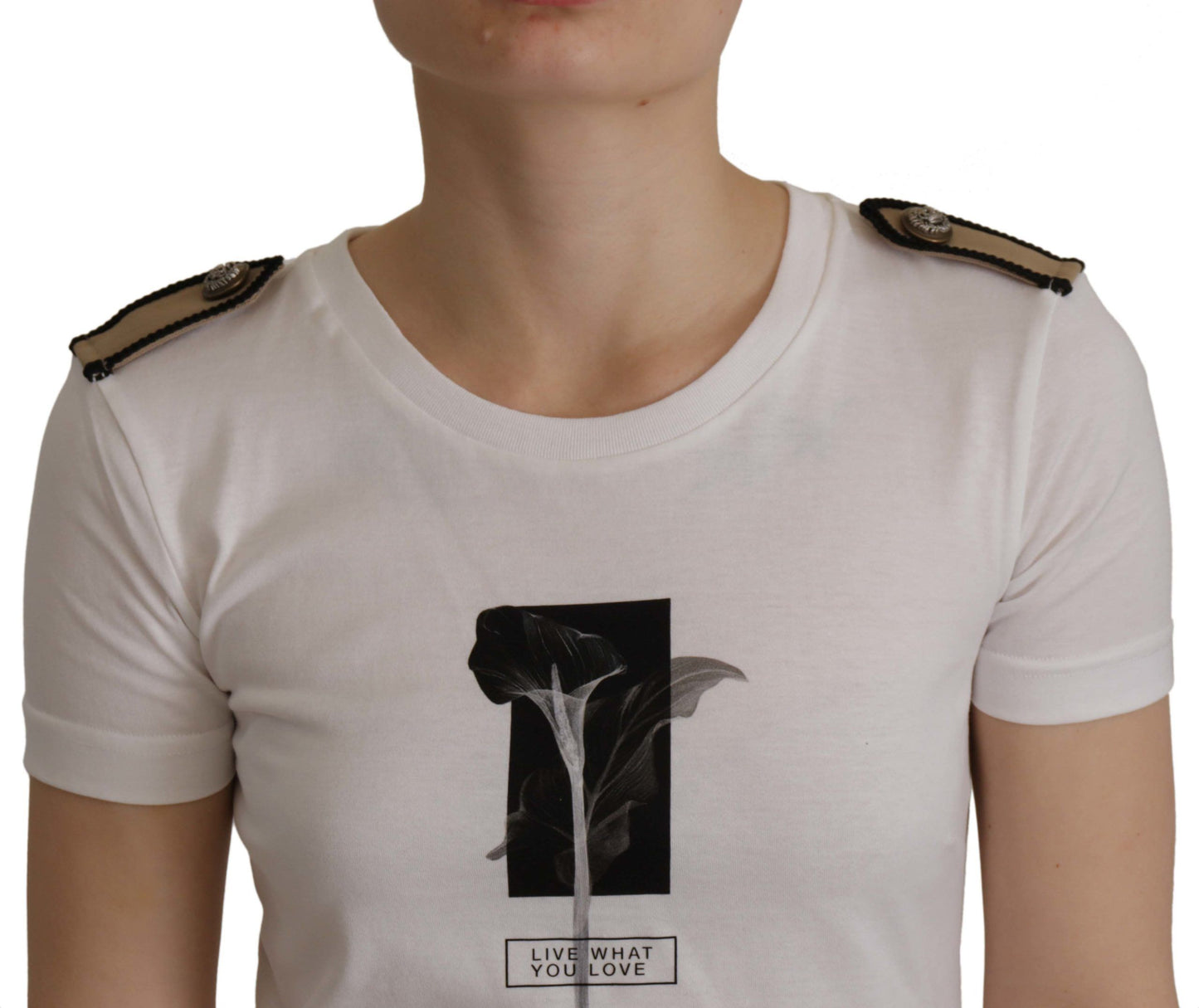 T-shirt ras du cou en coton à imprimé floral élégant Dolce & Gabbana