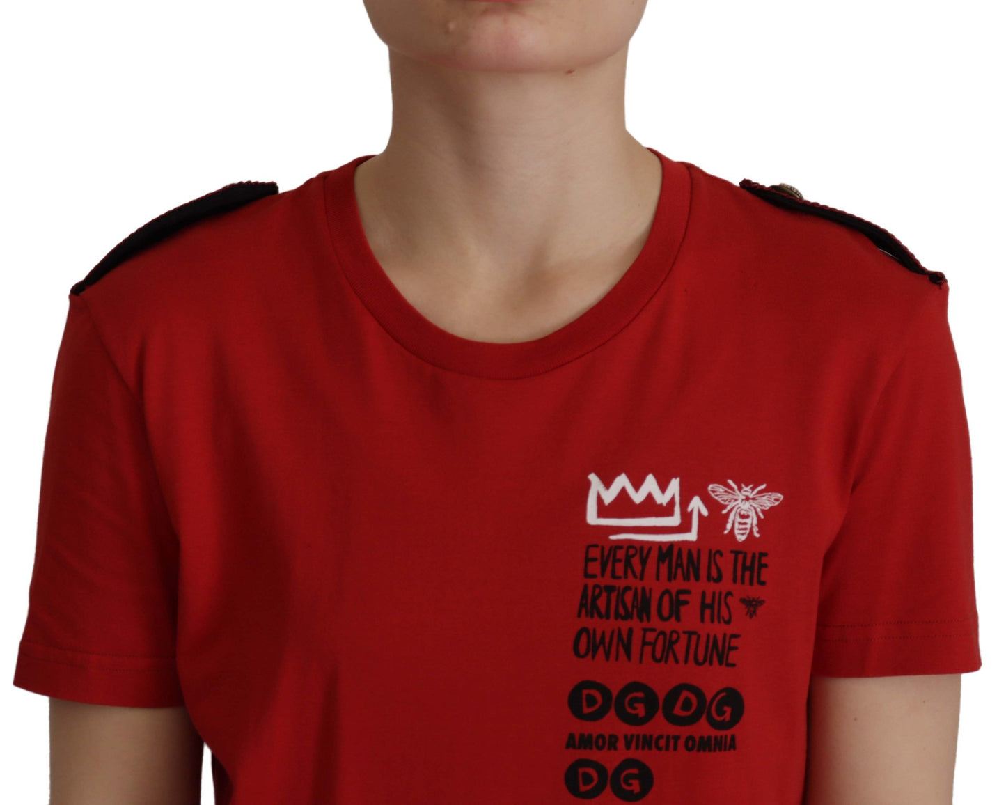 T-shirt ras du cou en coton rouge élégant Dolce & Gabbana