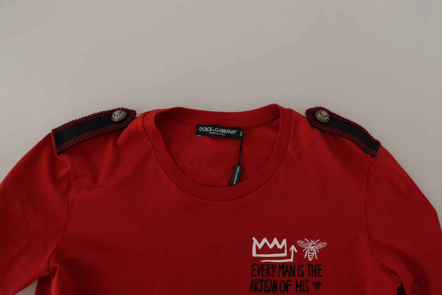 T-shirt ras du cou en coton rouge élégant Dolce & Gabbana