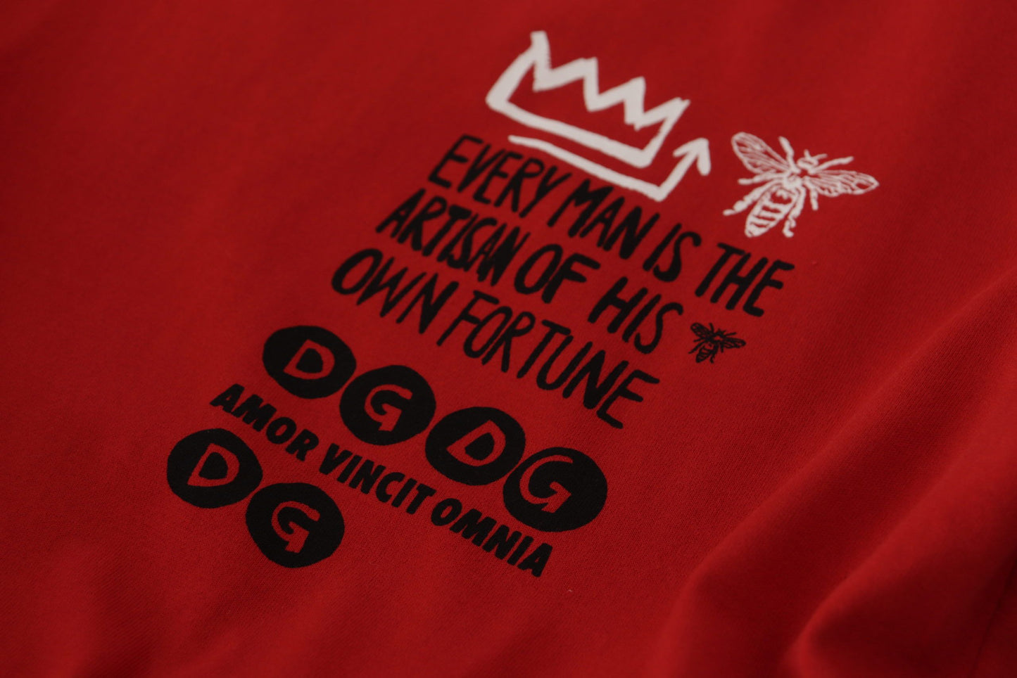 T-shirt ras du cou en coton rouge élégant Dolce & Gabbana