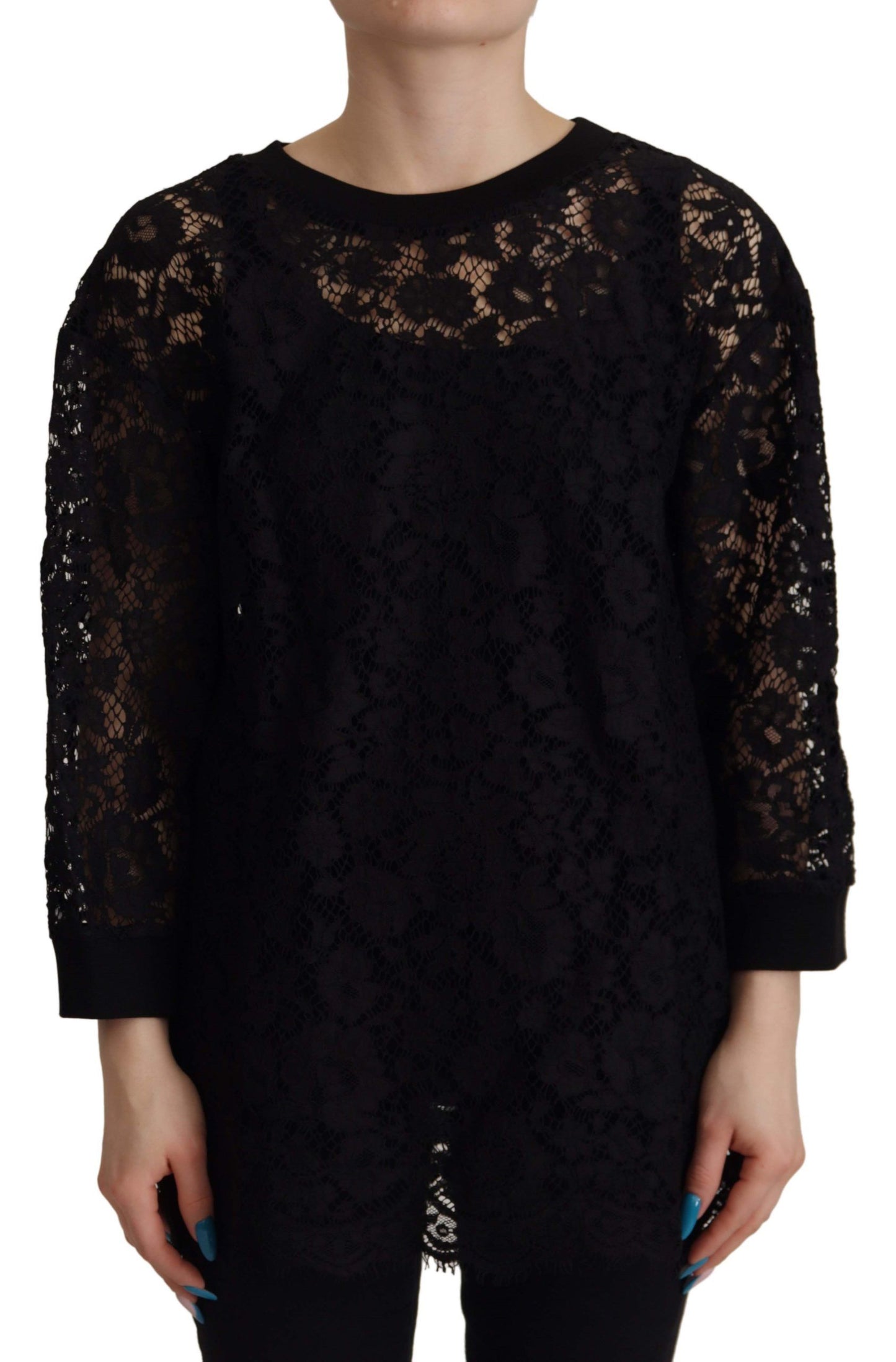 Dolce & Gabbana - Chemisier noir élégant à manches longues