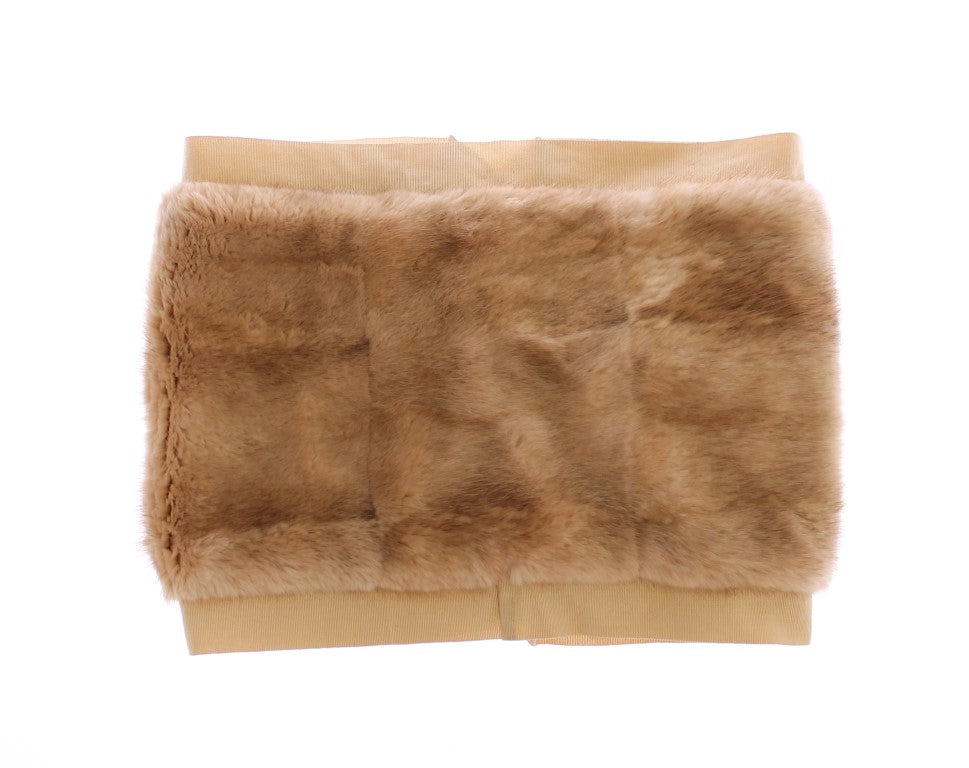 Écharpe en fourrure de vison beige exclusive Dolce & Gabbana