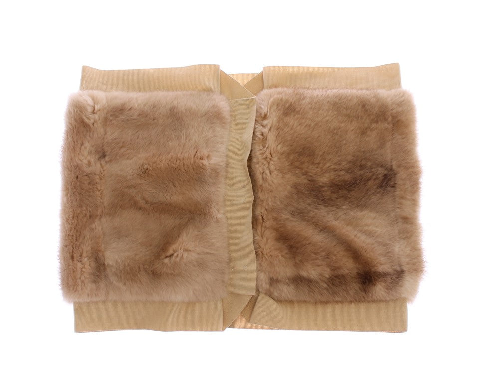 Écharpe en fourrure de vison beige exclusive Dolce & Gabbana
