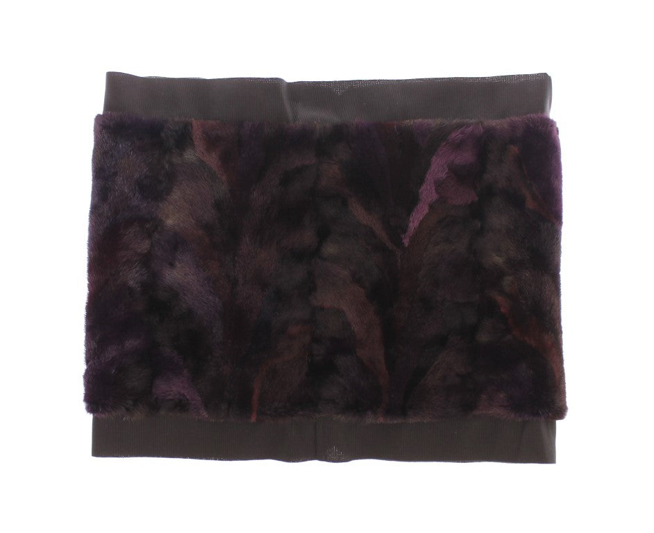 Dolce & Gabbana - Écharpe en fourrure de vison violette exquise