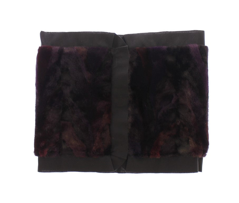 Dolce & Gabbana - Écharpe en fourrure de vison violette exquise