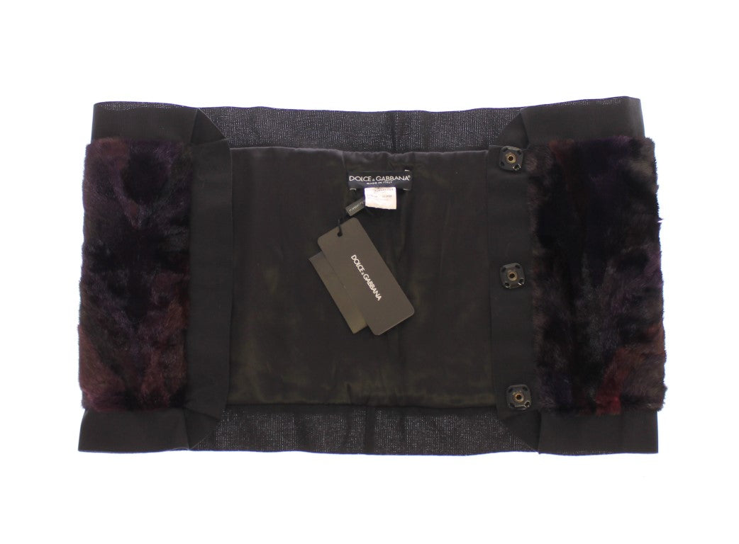 Dolce & Gabbana - Écharpe en fourrure de vison violette exquise