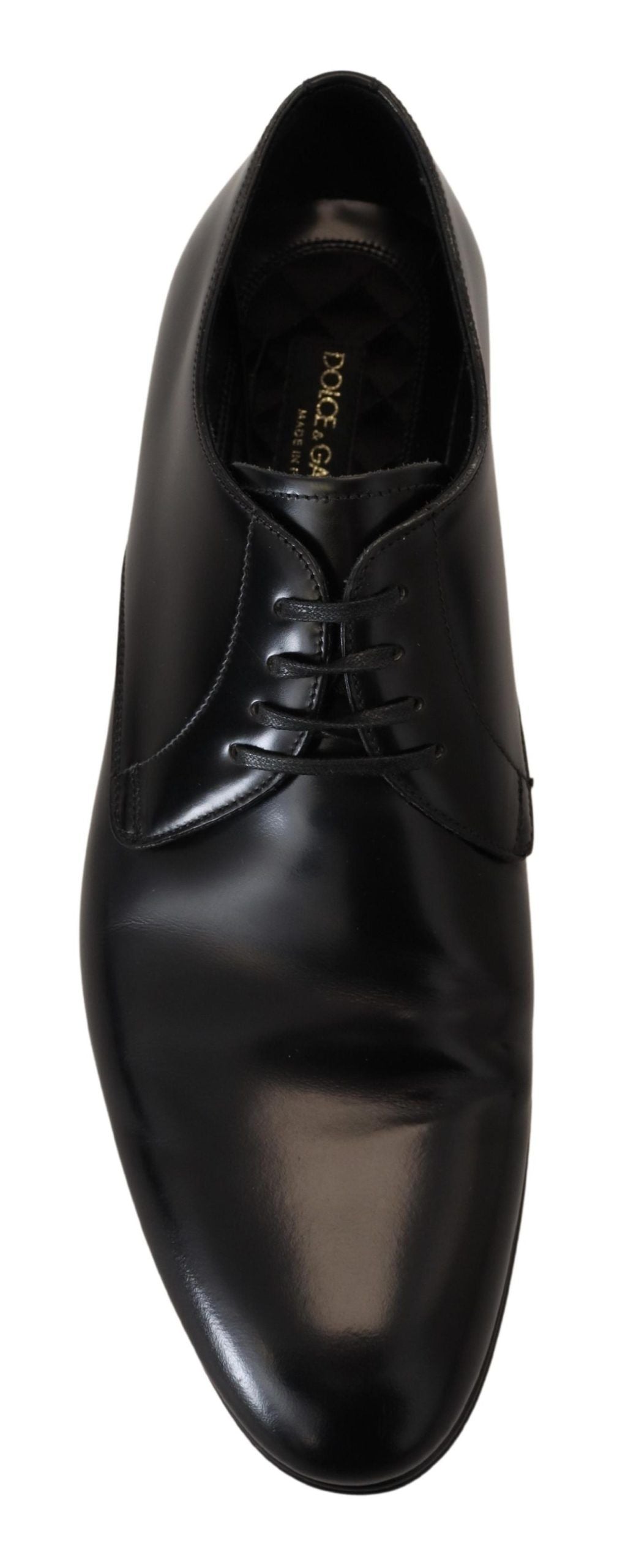 Chaussures Derby élégantes en cuir noir Dolce & Gabbana