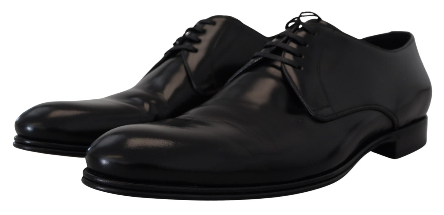 Chaussures Derby élégantes en cuir noir Dolce & Gabbana