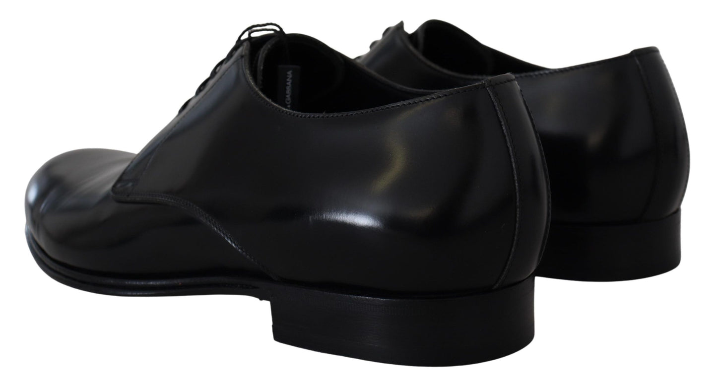 Chaussures Derby élégantes en cuir noir Dolce & Gabbana