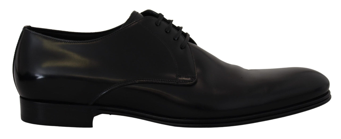 Chaussures Derby élégantes en cuir noir Dolce & Gabbana
