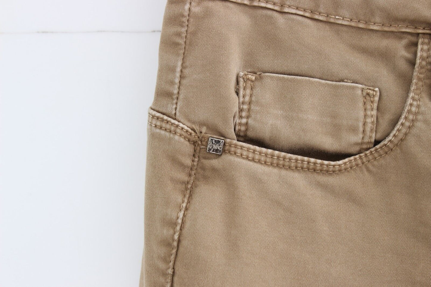 Costume National Beige Straight Leg Denim Pants Stretch Jeans by Costume National