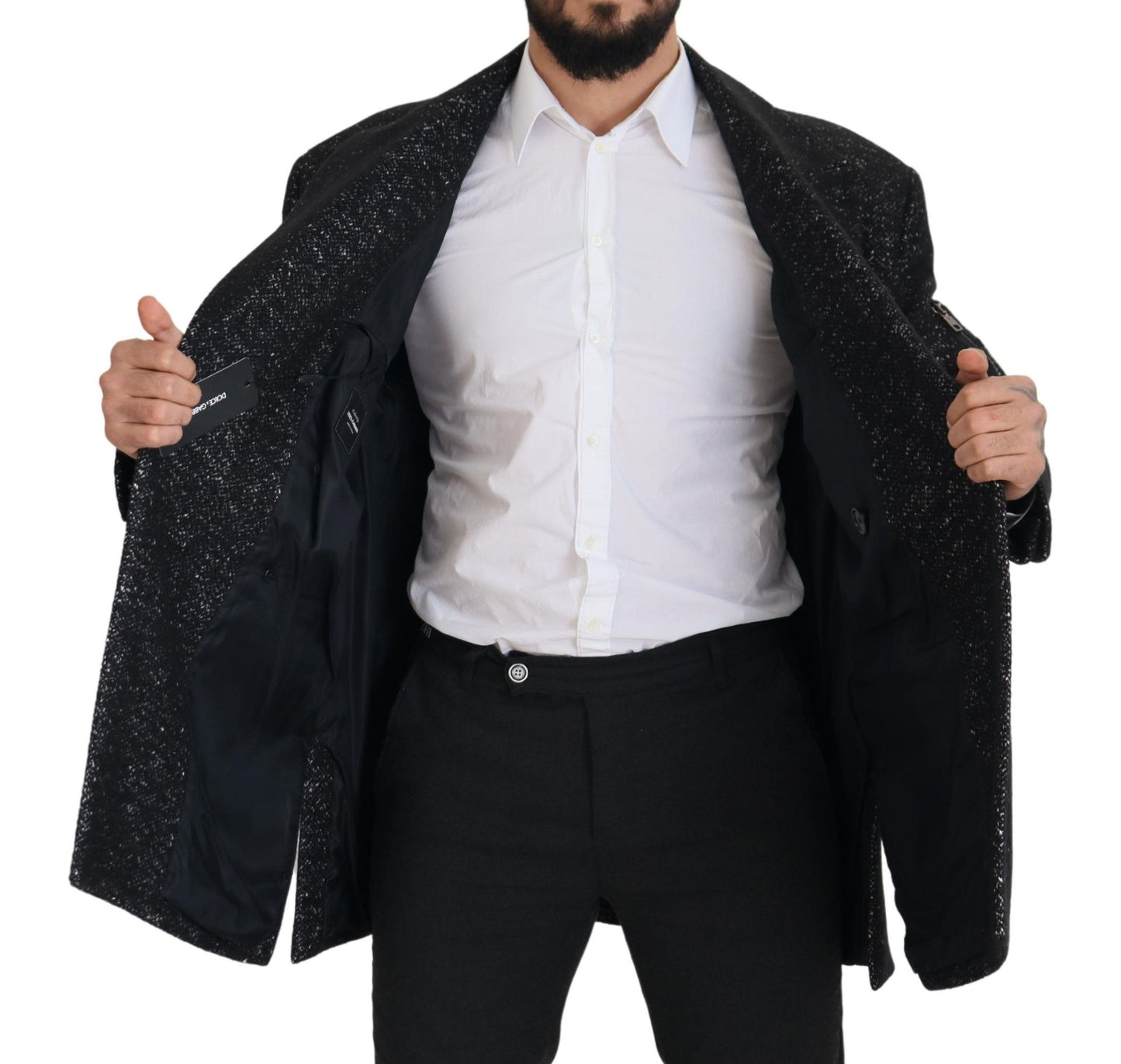 Veste croisée en laine à motifs élégants Dolce & Gabbana