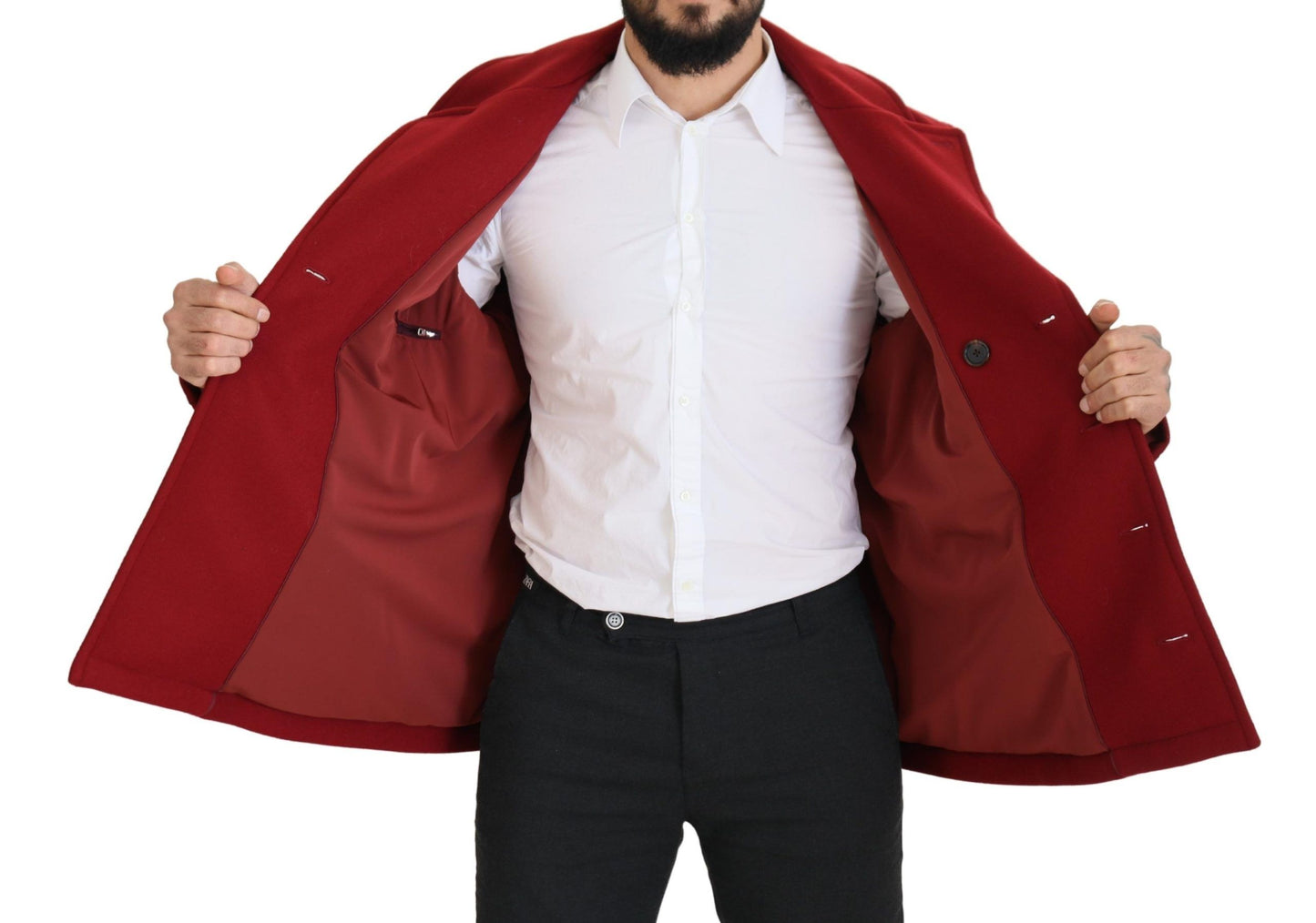 Dolce & Gabbana Élégante veste croisée en laine rouge