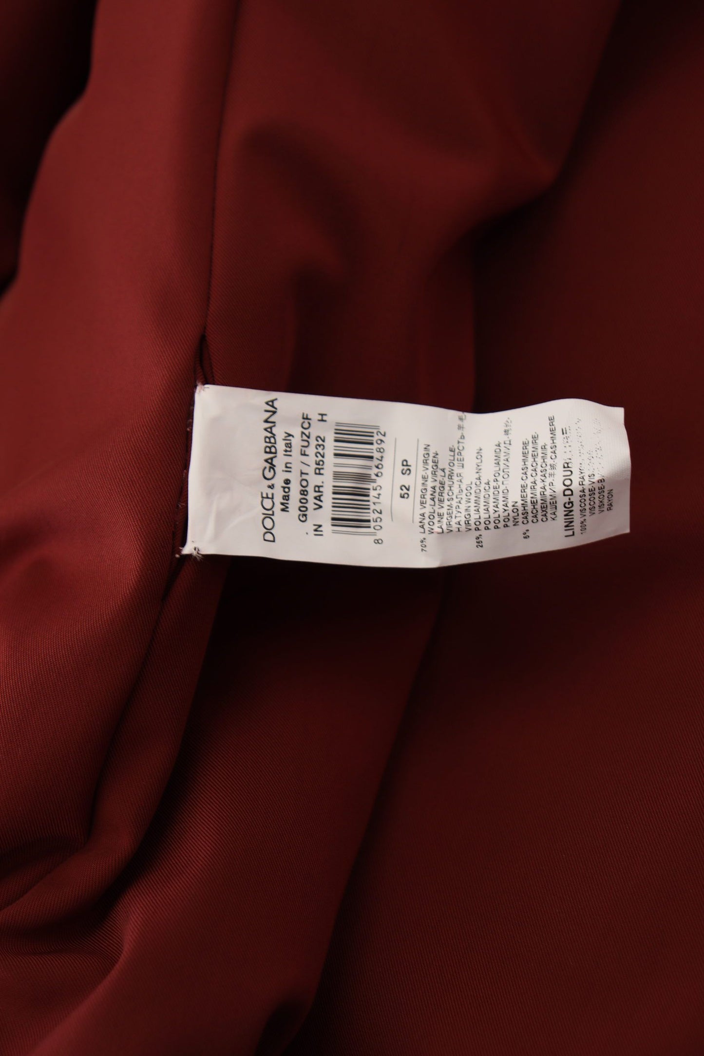 Dolce & Gabbana Élégante veste croisée en laine rouge