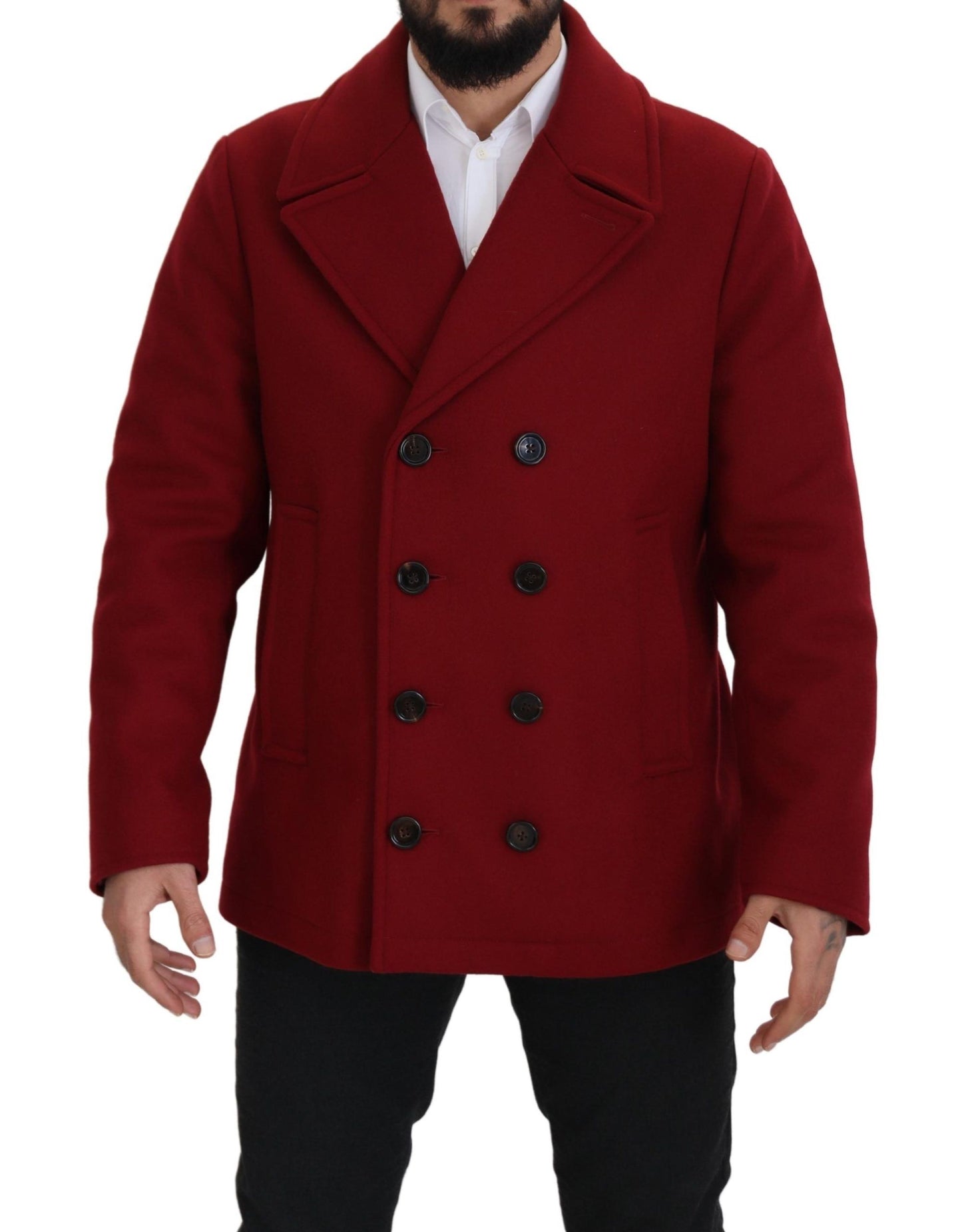 Dolce & Gabbana Élégante veste croisée en laine rouge