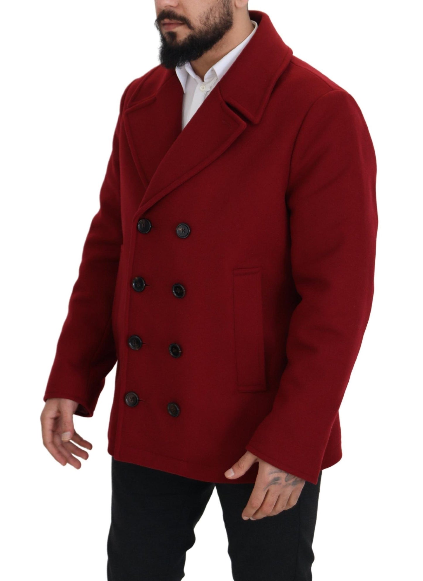 Dolce & Gabbana Élégante veste croisée en laine rouge