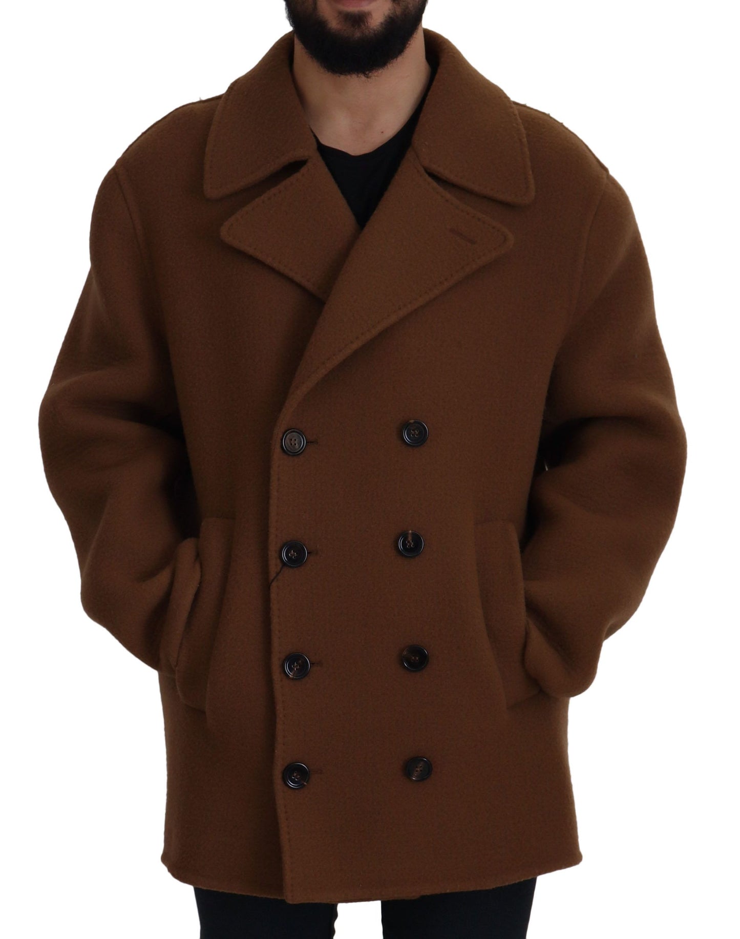 Veste croisée marron élégante Dolce & Gabbana