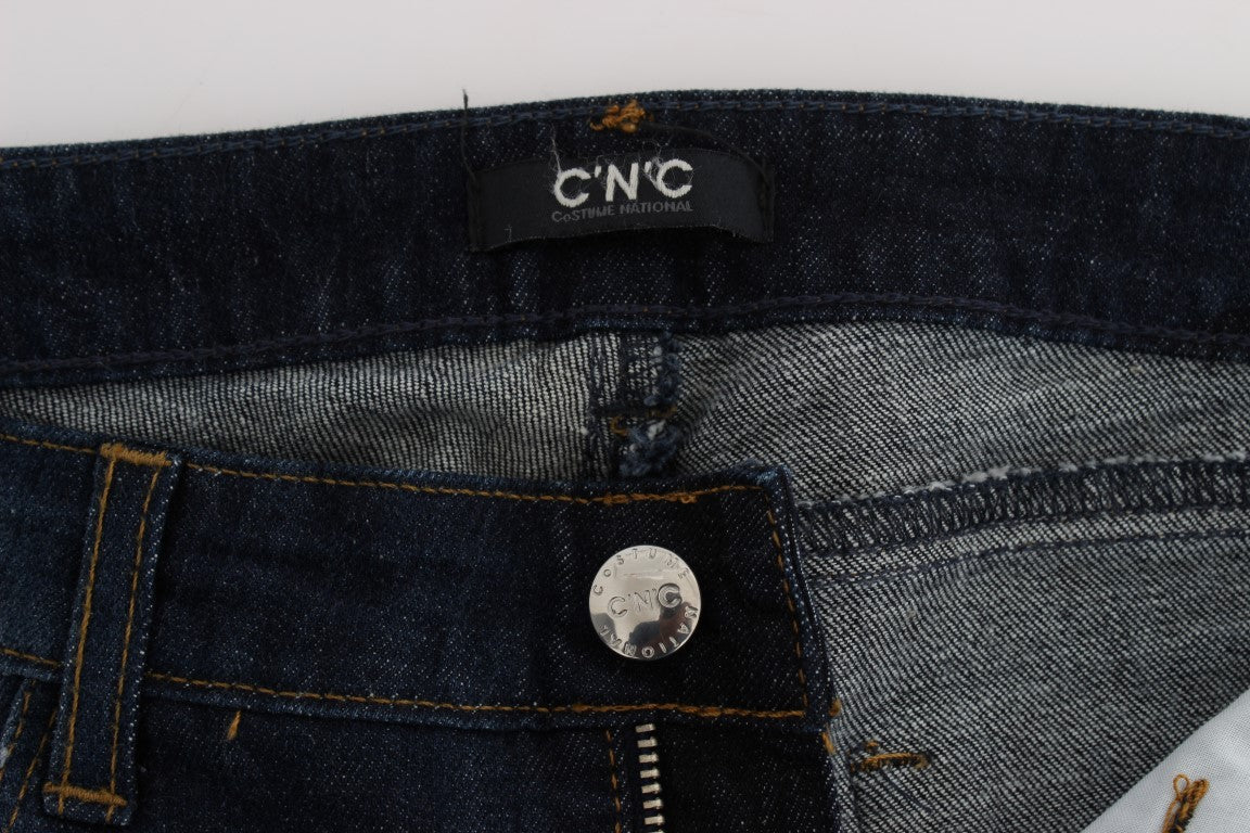 Jean slim bleu élégant de créateur Costume National