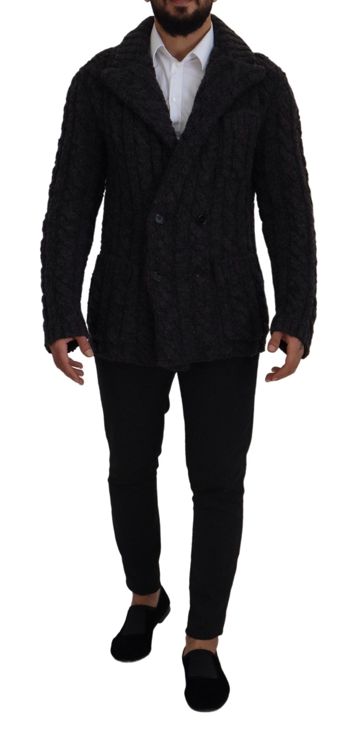 Dolce & Gabbana élégant manteau croisé en laine et cachemire