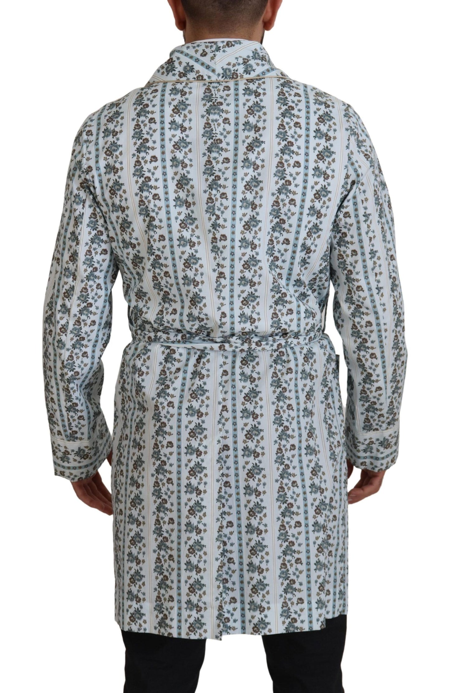 Robe-veste élégante en coton à fleurs Dolce & Gabbana