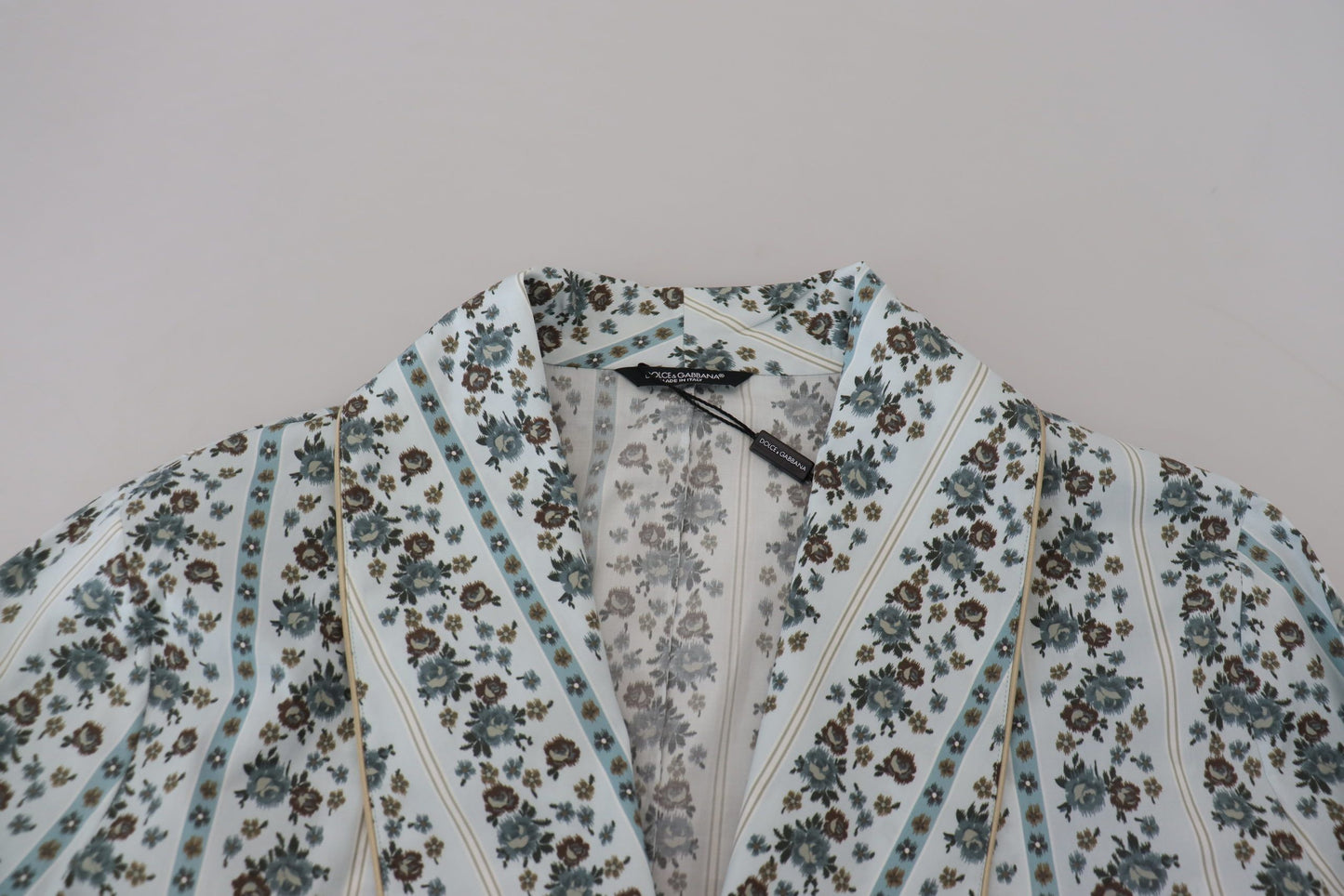 Robe-veste élégante en coton à fleurs Dolce & Gabbana