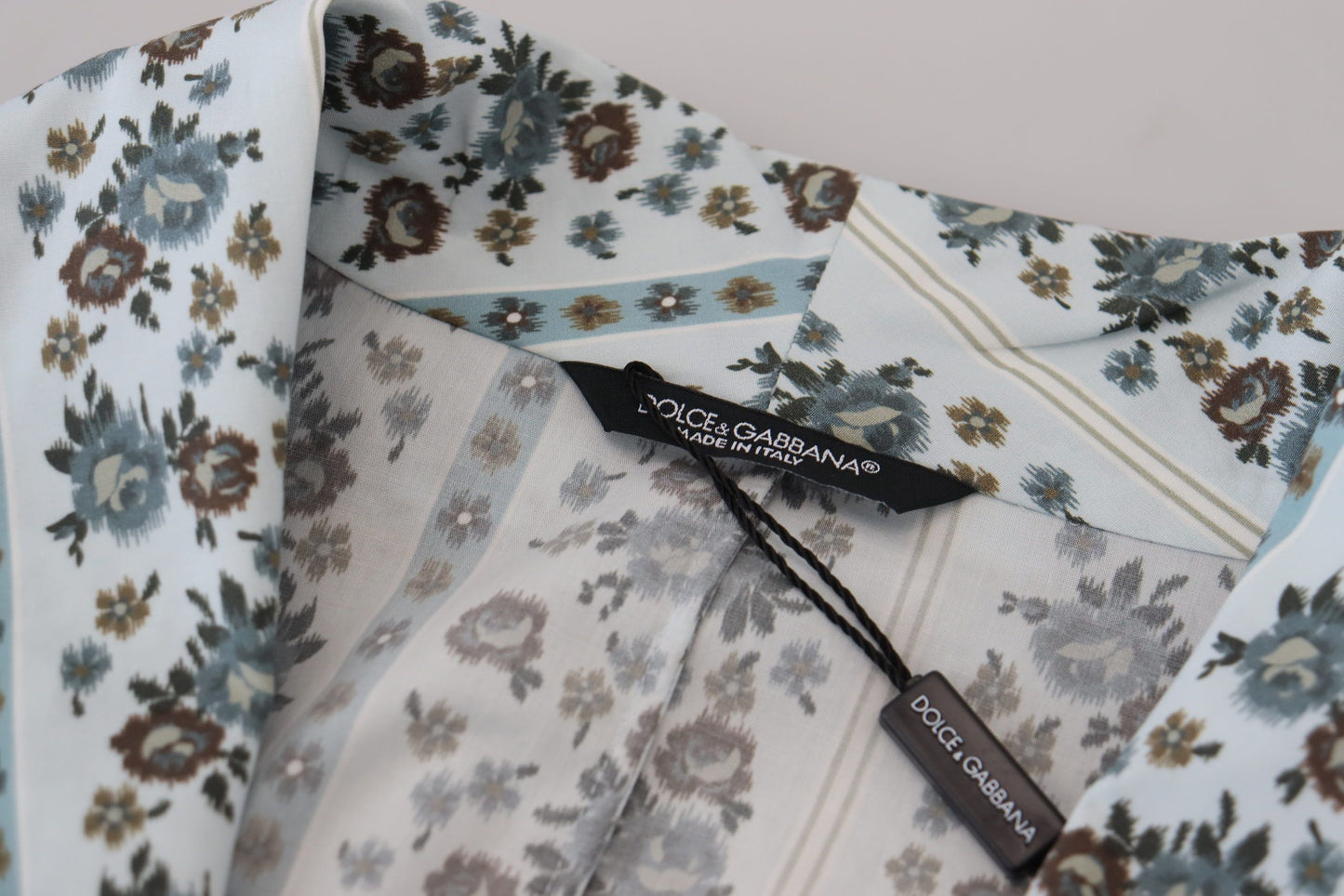 Robe-veste élégante en coton à fleurs Dolce & Gabbana