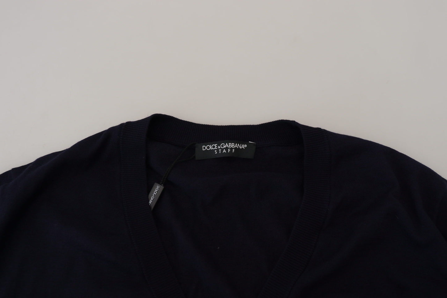 Dolce & Gabbana Blue Wool STAFF Down Cardigan Sweater by Dolce & Gabbana