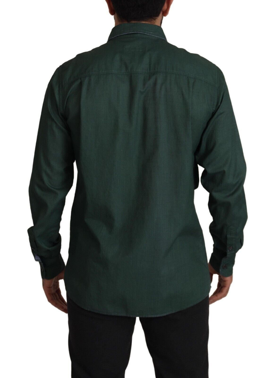 Dolce & Gabbana Dark Green Button Down Long Sleeves Shirt by Dolce & Gabbana