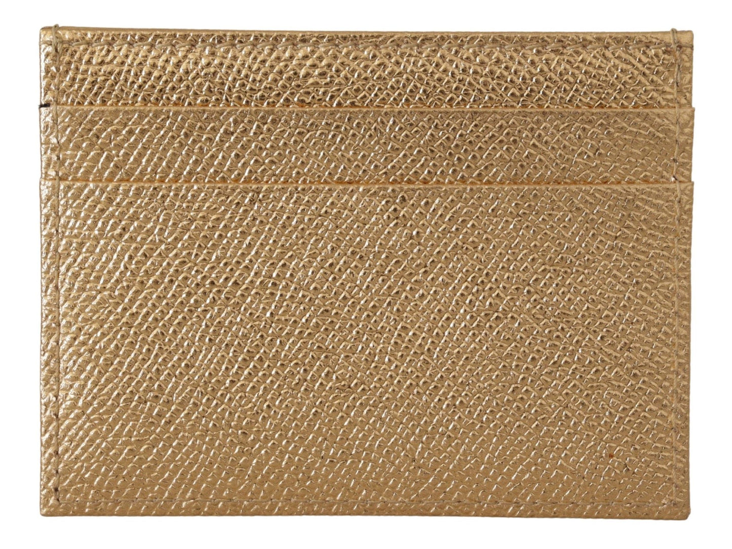 Porte-cartes élégant en cuir doré Dolce & Gabbana