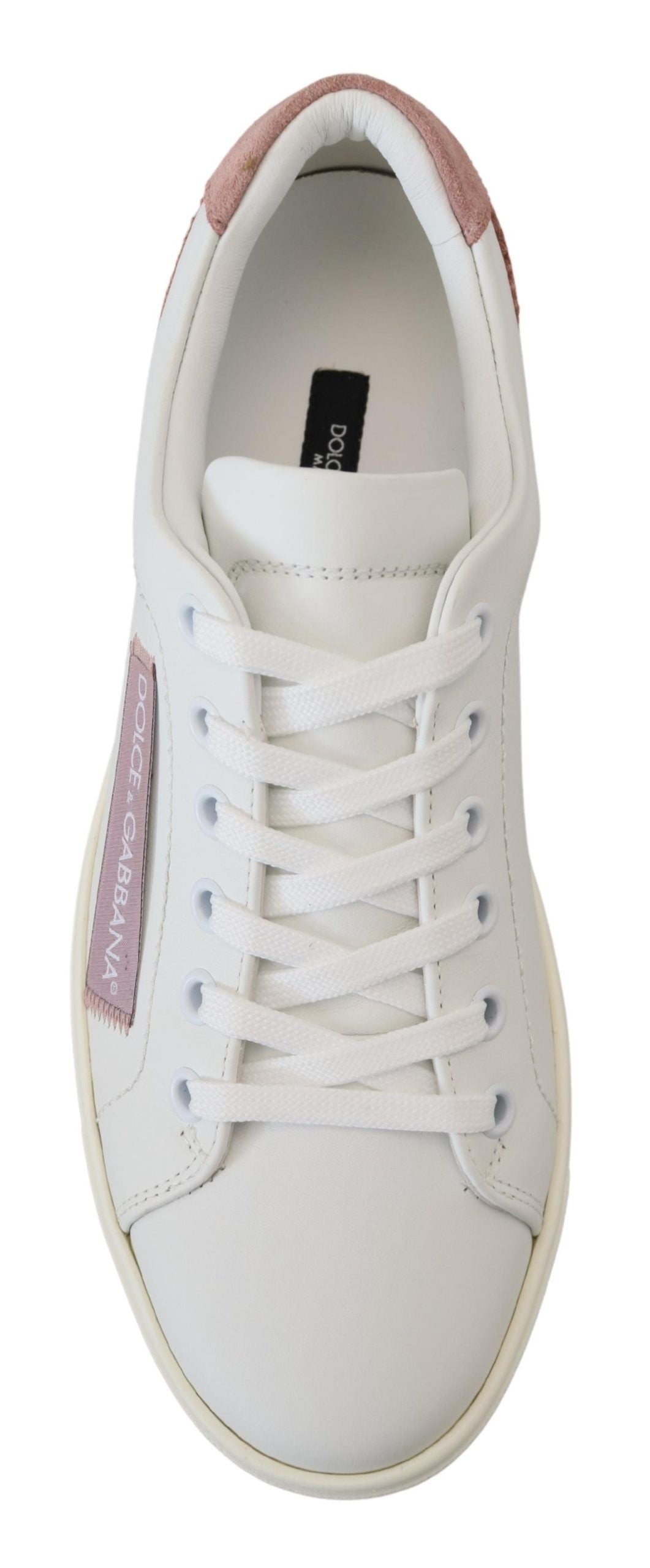 Baskets basses Dolce & Gabbana Chic en cuir blanc et rose