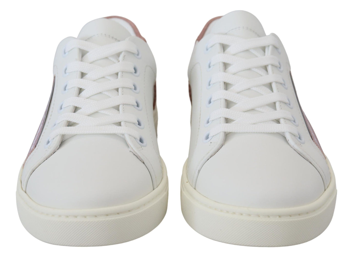 Baskets basses Dolce & Gabbana Chic en cuir blanc et rose