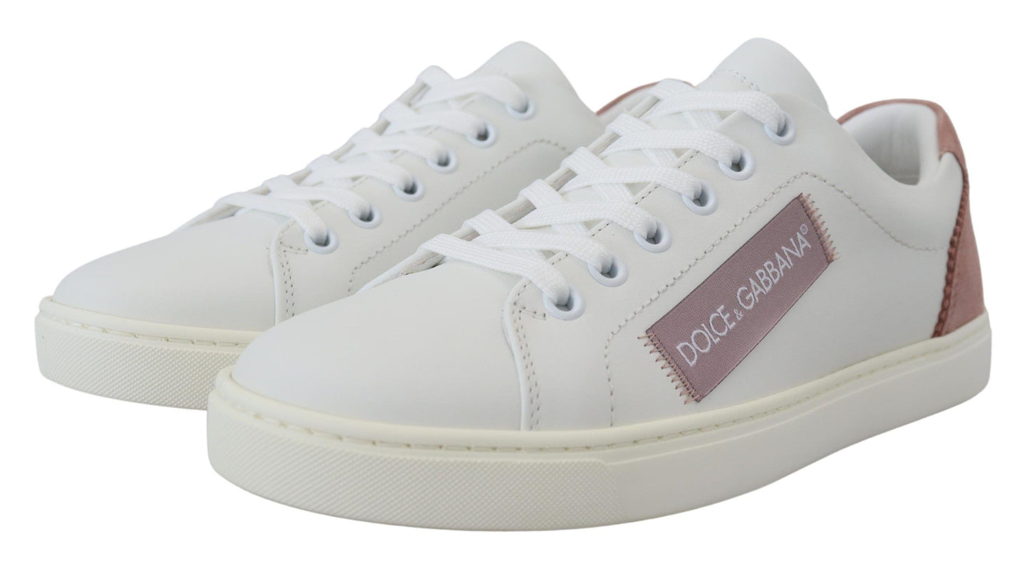 Baskets basses Dolce & Gabbana Chic en cuir blanc et rose