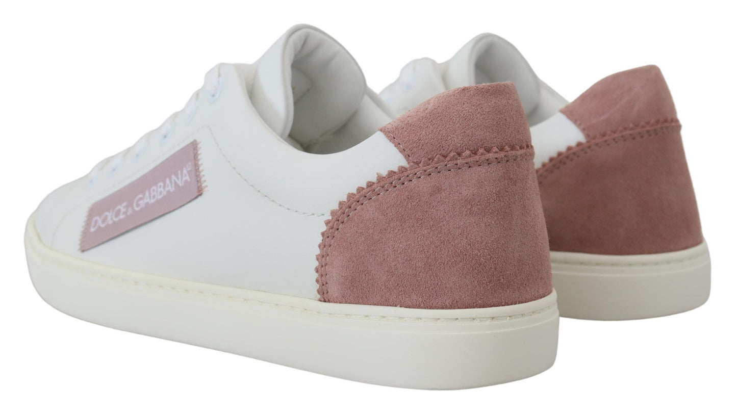 Baskets basses Dolce & Gabbana Chic en cuir blanc et rose