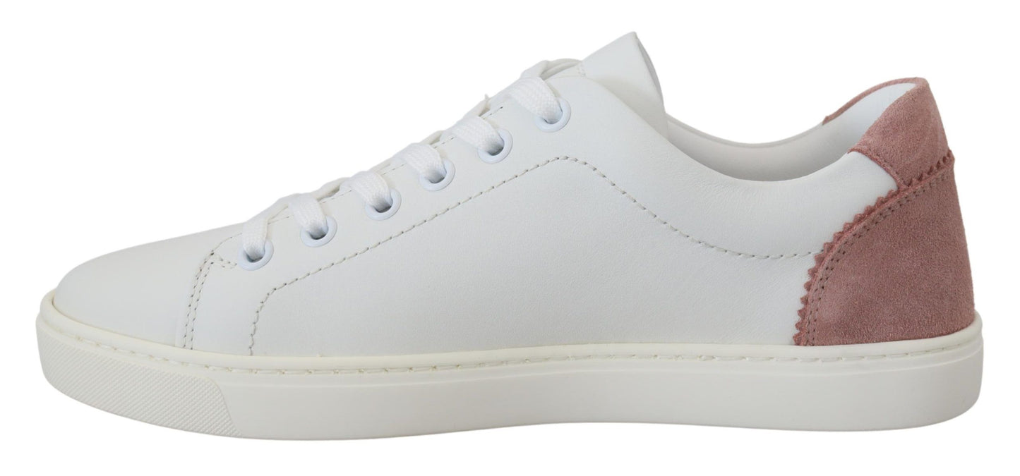 Baskets basses Dolce & Gabbana Chic en cuir blanc et rose