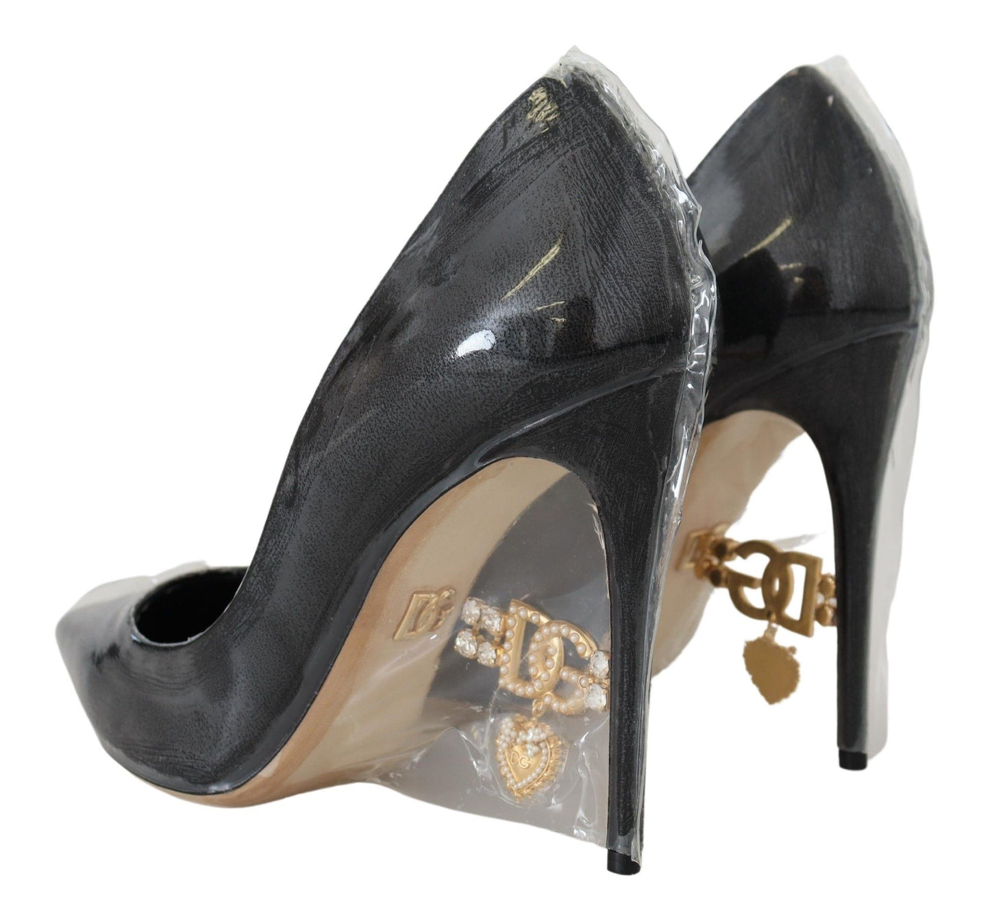 Escarpins élégants à talons noirs et dorés Dolce & Gabbana
