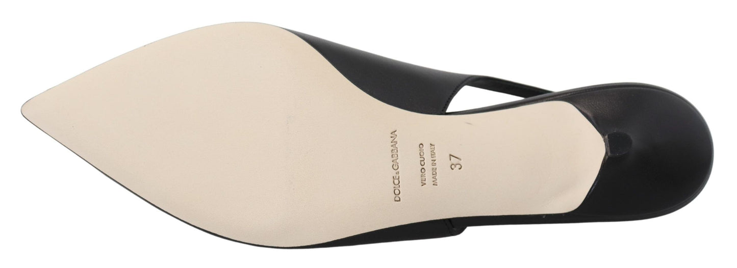 Dolce & Gabbana - Escarpins élégants à bride arrière en cuir noir