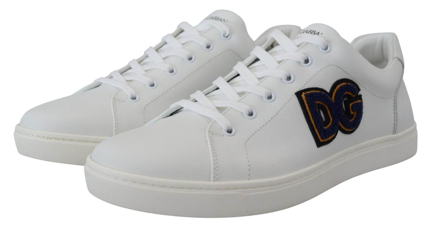 Baskets élégantes en cuir blanc pour homme Dolce & Gabbana