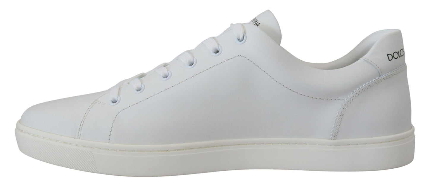 Baskets élégantes en cuir blanc pour homme Dolce & Gabbana
