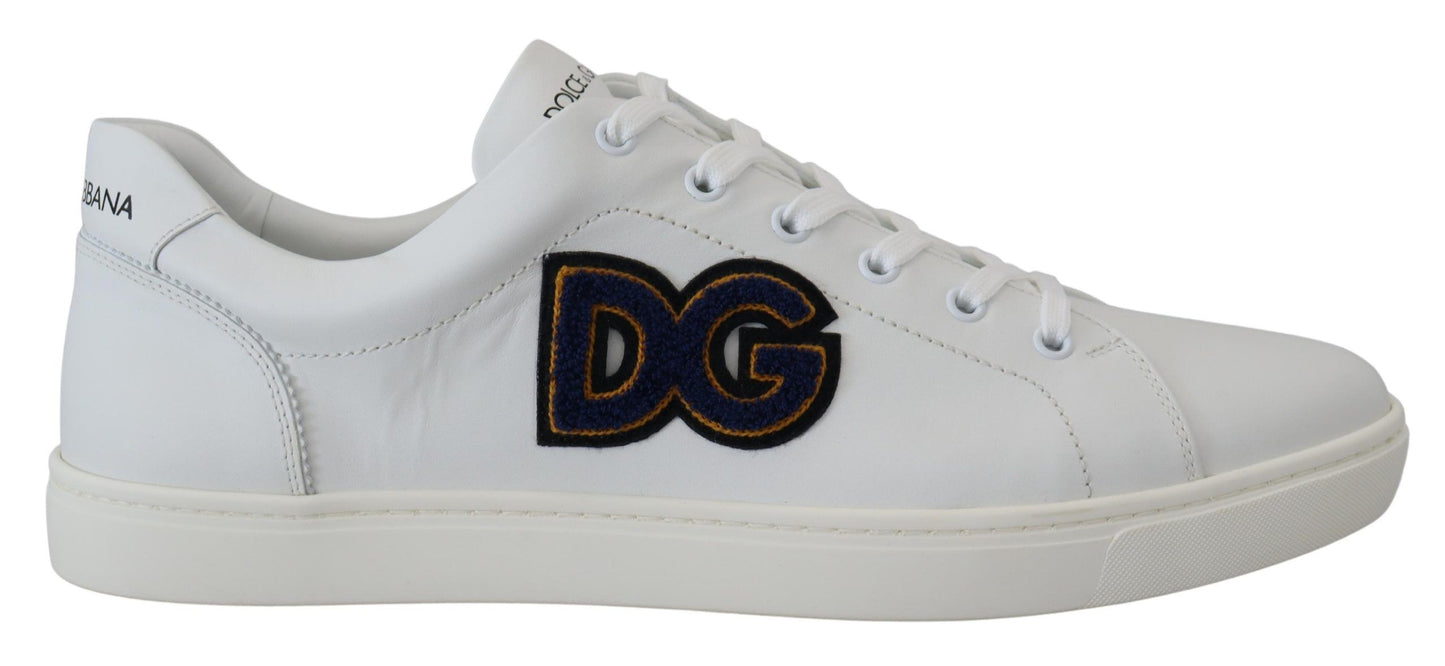 Baskets élégantes en cuir blanc pour homme Dolce & Gabbana