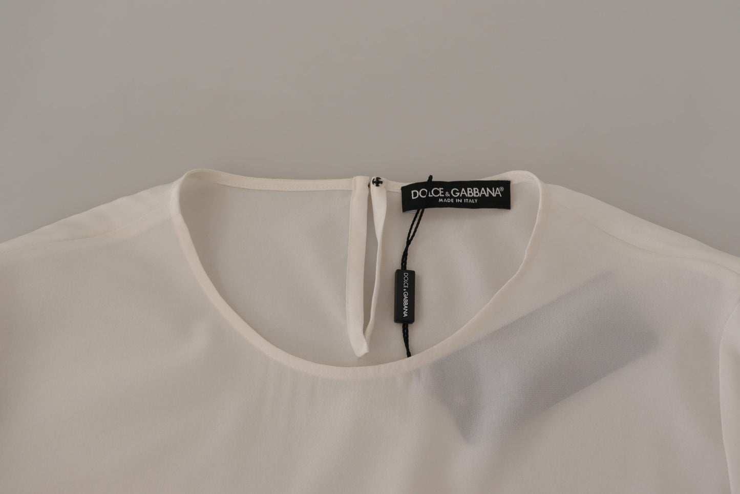 Dolce & Gabbana Haut en soie élégant avec logo brodé
