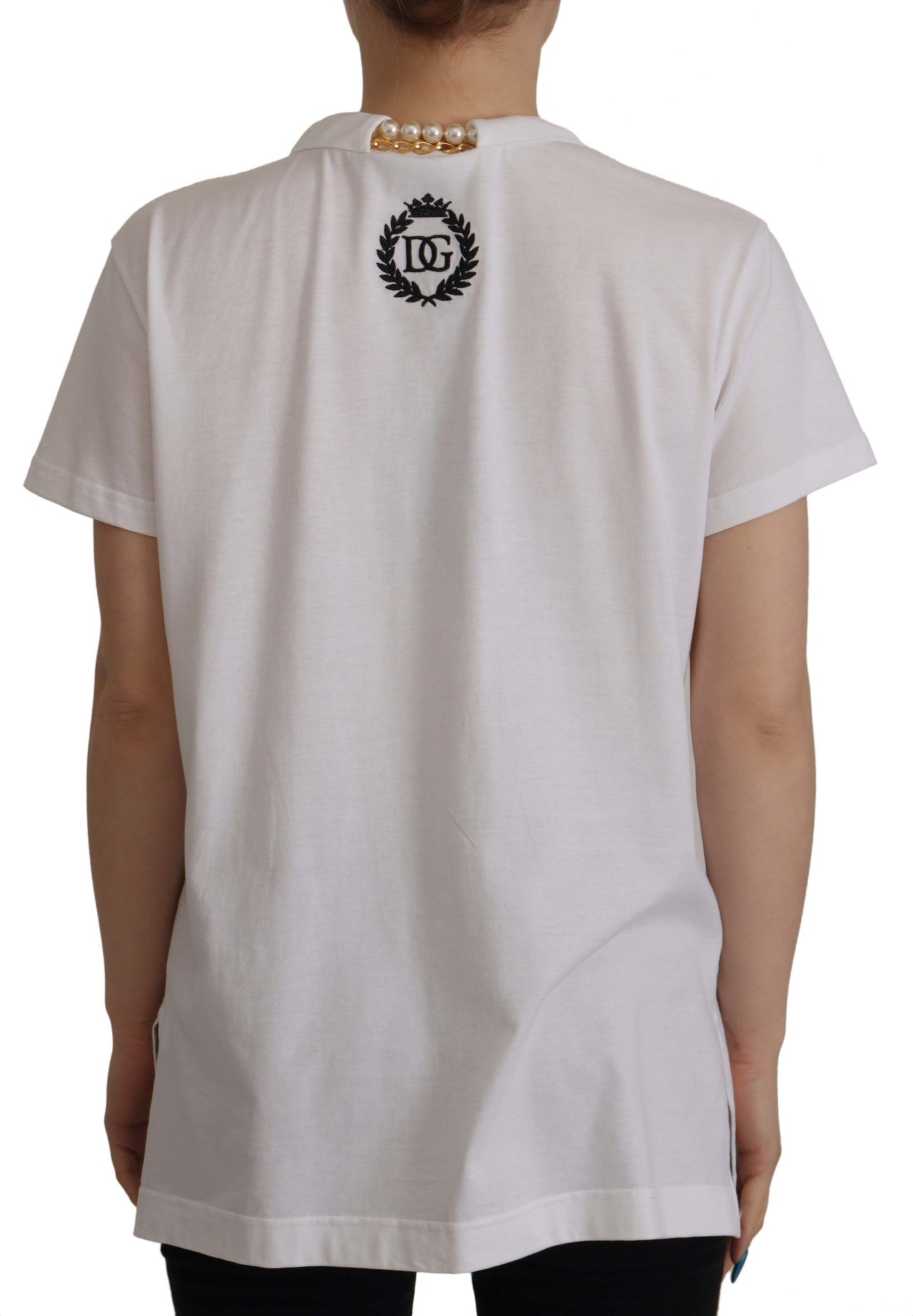 Dolce & Gabbana Superbe t-shirt à col en V orné du logo