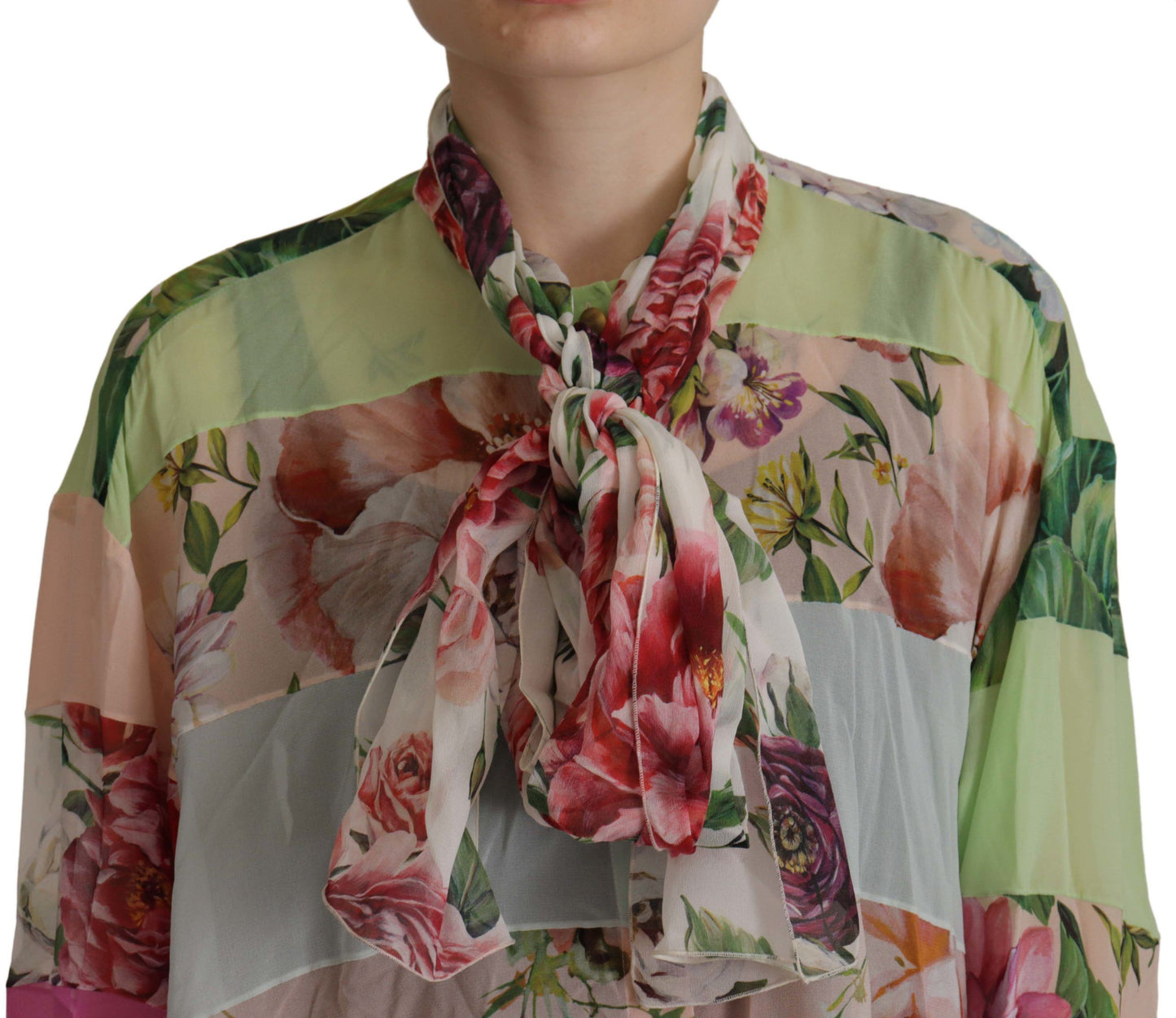 Chemisier élégant en soie à patchwork floral Dolce & Gabbana