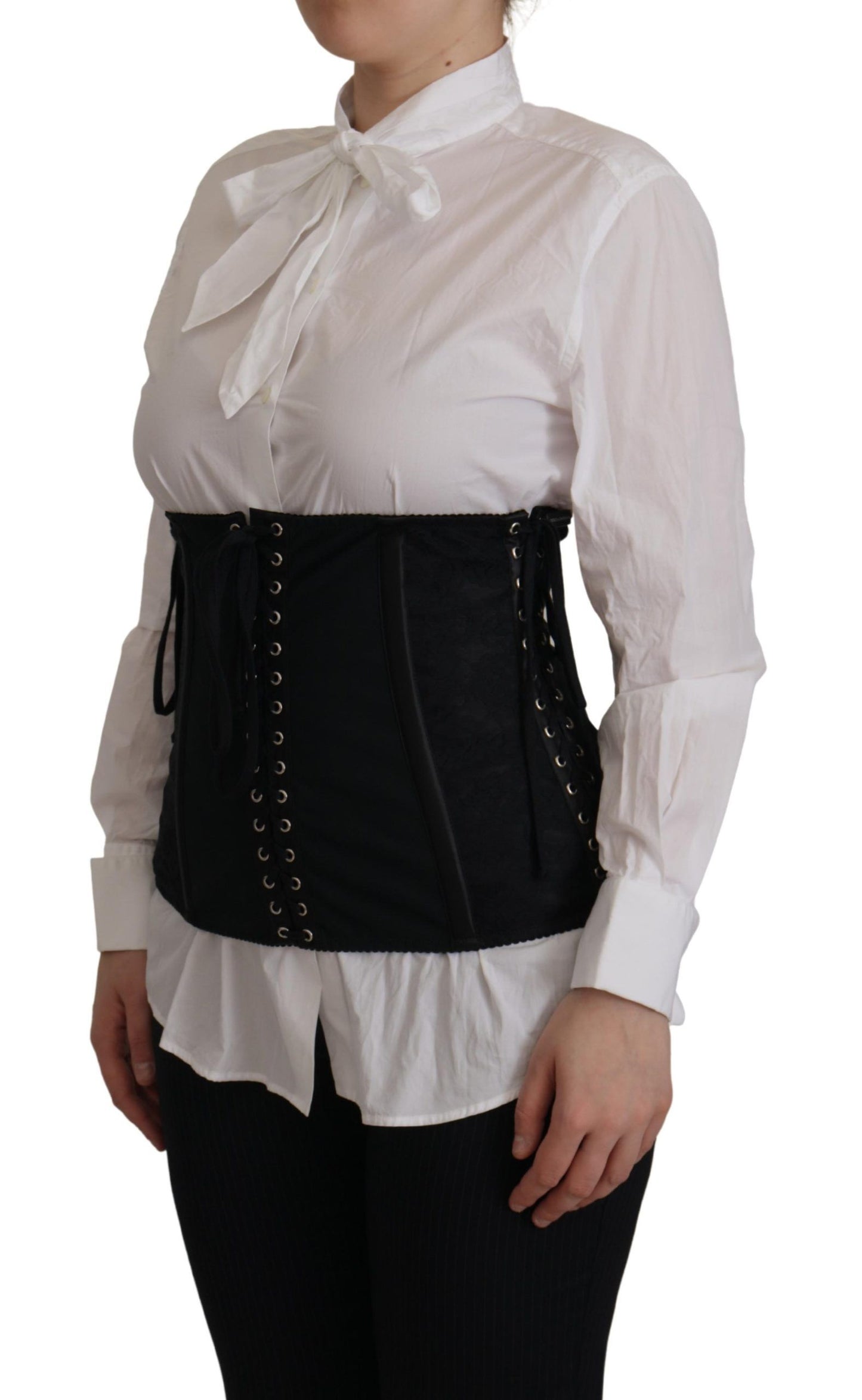 Dolce & Gabbana Élégant haut corset noir à bretelles