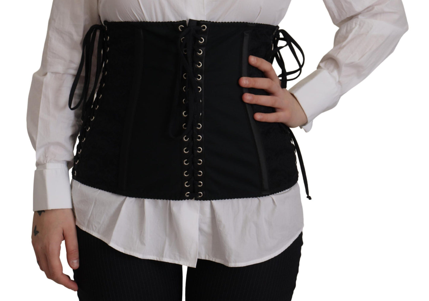 Dolce & Gabbana Élégant haut corset noir à bretelles