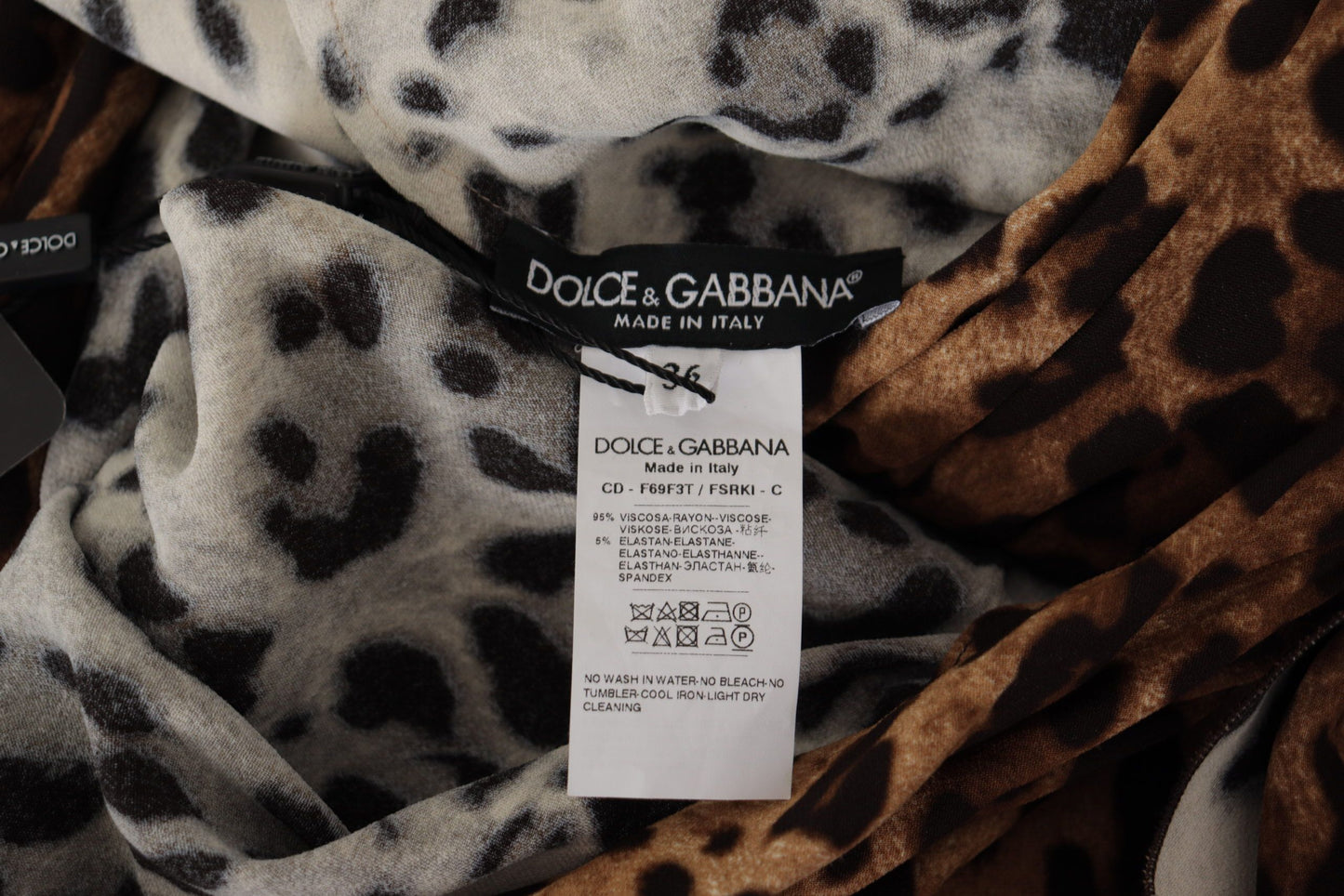 Dolce & Gabbana Brown Leopard Wrap A-line Maxi Viscose Dress by Dolce & Gabbana